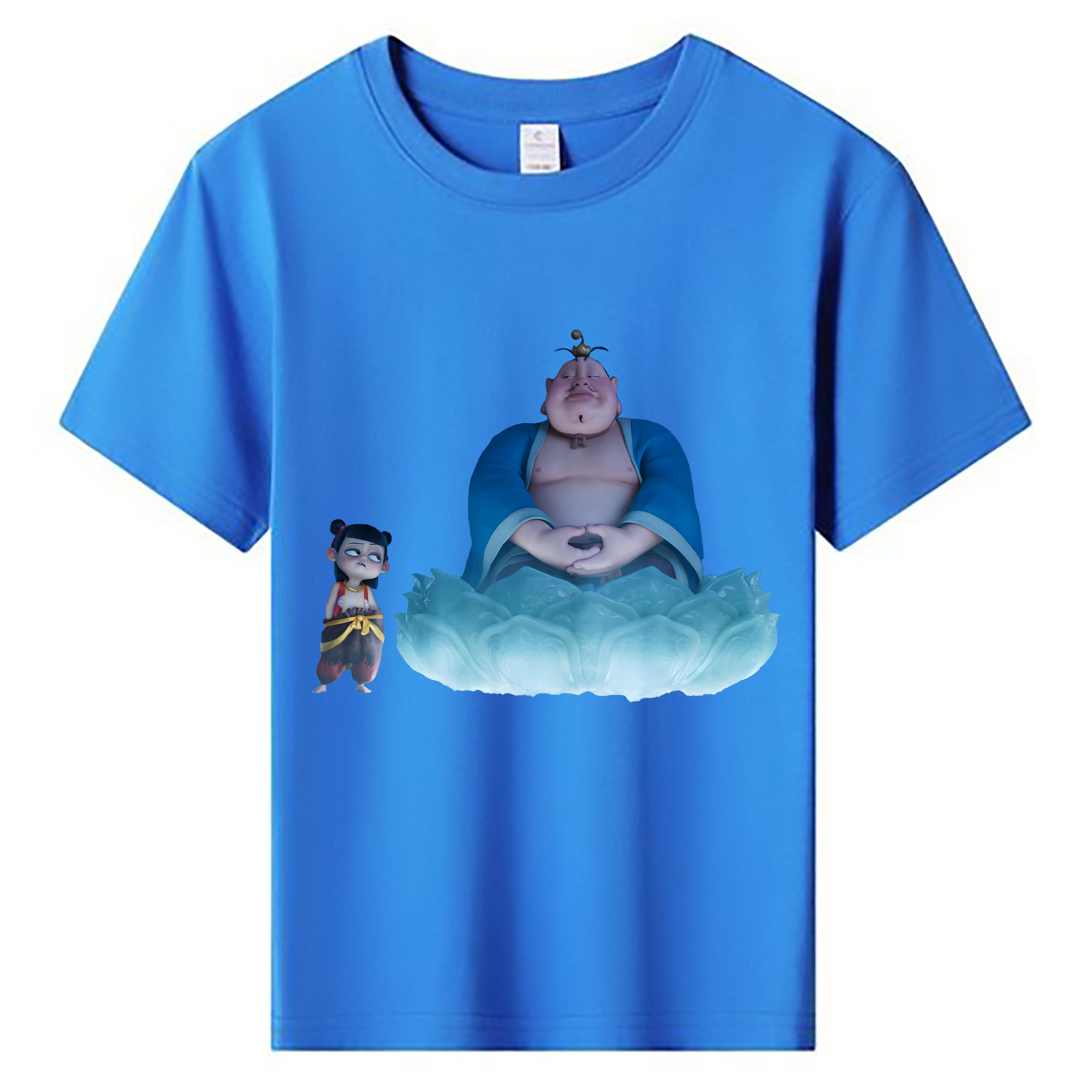 （画像用） Ne Zha 2 ナタ 魔童の大暴れ 綿100％キッズTシャツ（フロントプリント）